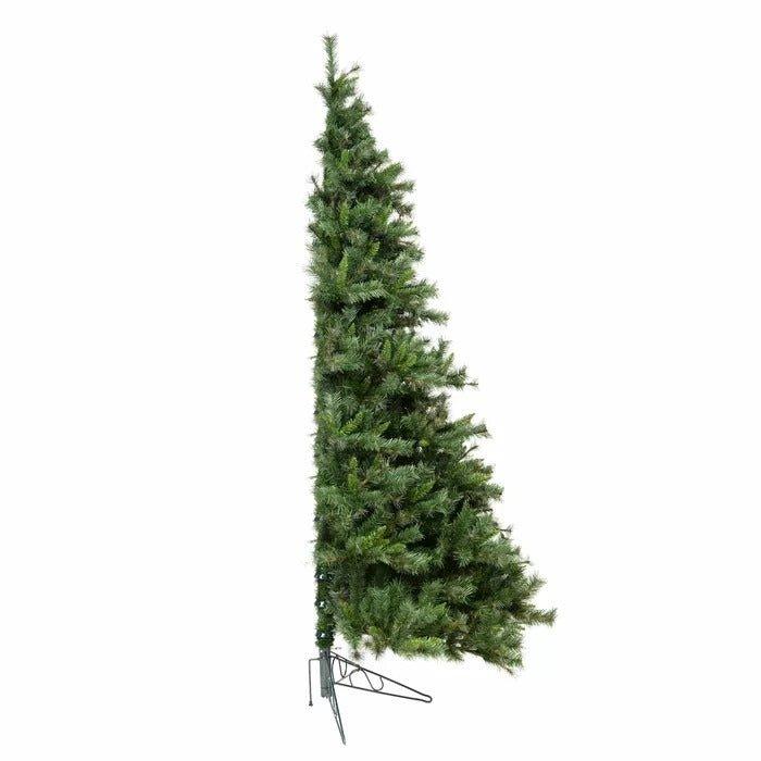 7.5' Green Artificial Half Pine Christmas Tree, the Holiday Aisle, Flat Back Design