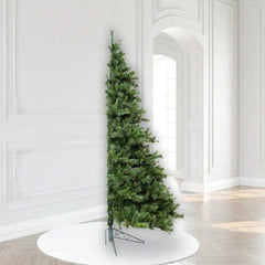 7.5' Green Artificial Half Pine Christmas Tree, the Holiday Aisle, Flat Back Design