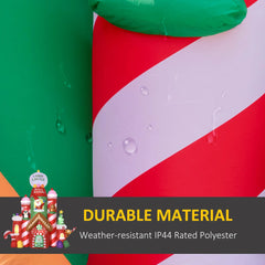 10ft Christmas Inflatables Candy Castle with LED Lights - Multicolor