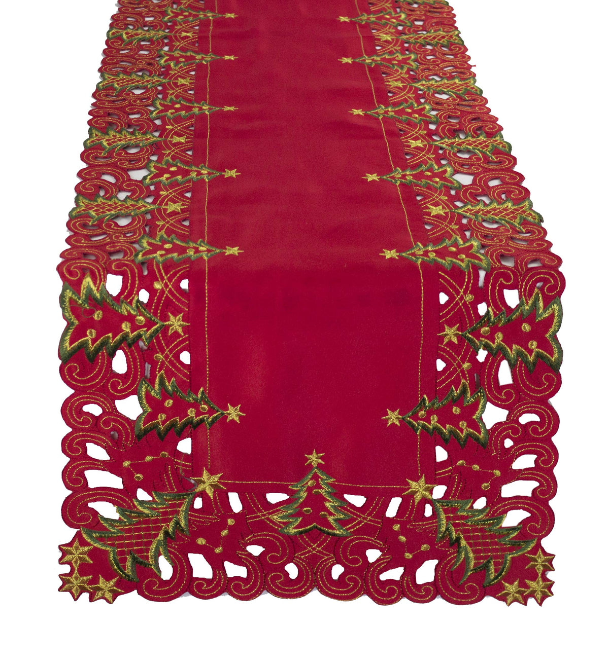 Fennco Styles Pandora Collection Holiday Christmas Tree Table Linens