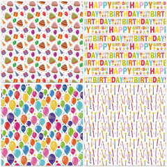 LCY WEDSHI Birthday Wrapping Paper 12pcs 20x29in Multicolor Birthday Theme
