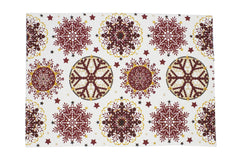 Fennco Styles Holiday Decor Red Snowflake Print Tablecloth