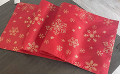 Fennco Styles Holiday Foil Print Snowflake Table Runner 16" W x 54" L - Red Woven Table Cover for Home Décor, Banquet, Family Gathering, Christmas, Special Occasion