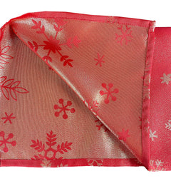 Fennco Styles Holiday Foil Print Snowflake Tablecloth 70" W x 70" L - Red Woven Table Cover for Home Décor, Banquet, Family Gathering, Christmas, Special Occasion (70"X70" Tablecloth)