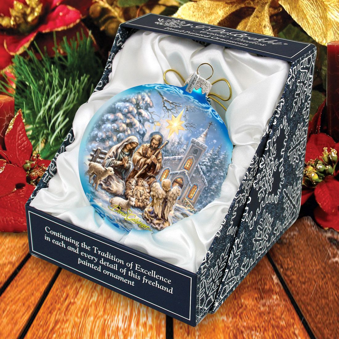 Nativity at the Chapel Glass Ornament Limited Edition - Nativity Holiday Decor