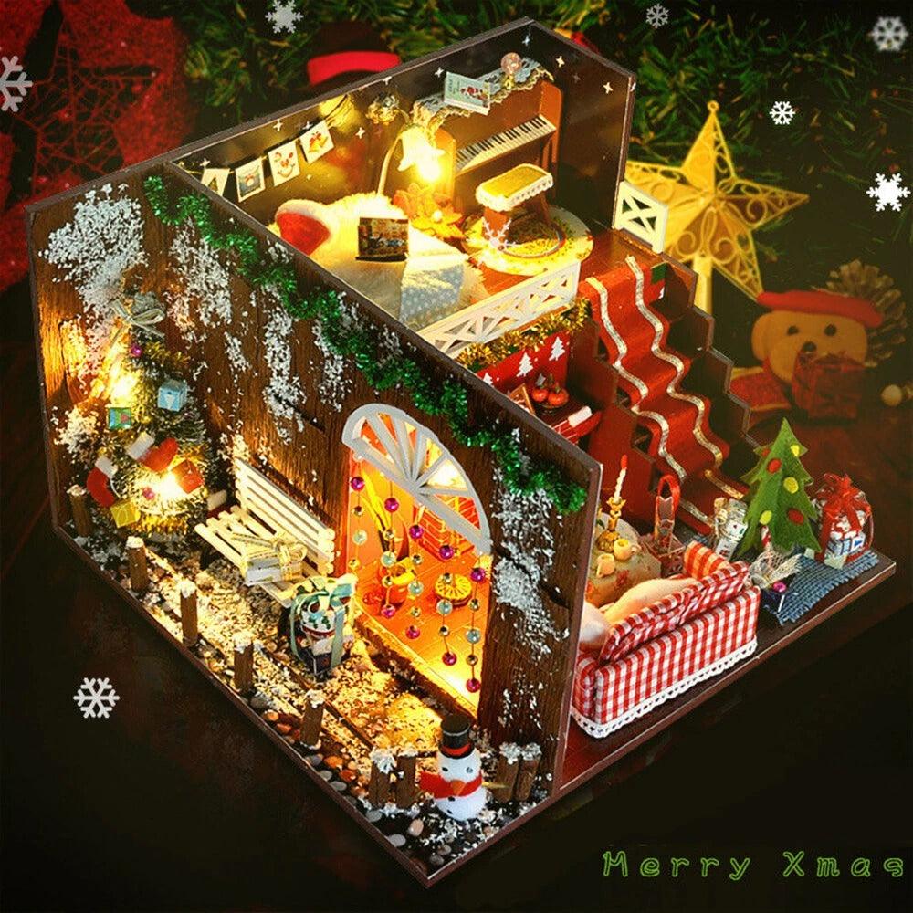 DIY Miniature Dollhouse Kit with LED Lights
