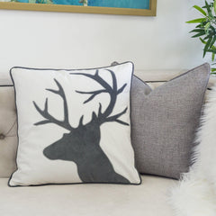 Holiday Reindeer Velvet Accent Pillow 20x20 with Festive Reindeer Design – Multiple Colors