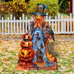 Halloween Pumpkin Scarecrow Freestanding Decor - Halloween Garden Decor by G. Debrekht - Halloween Decor- 8652796F