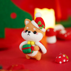 Santa Shiba Inu Cat and Bunny Christmas Needle Felting Kit by Wizardi F07N8-Z-06