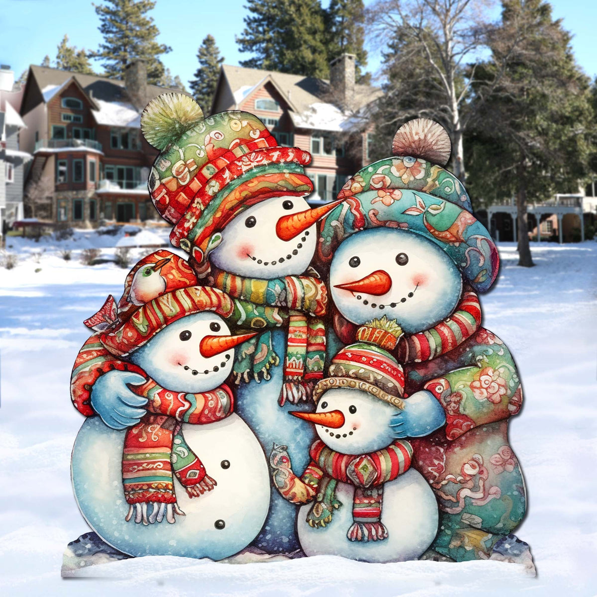 Snowman Family Outdoor Decor by G. Debrekht - Christmas Santa Snowman Decor