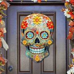 Sugar Skull Holiday Door Decor by G. DeBrekht - Halloween Decor - 8652793H