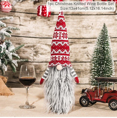 Christmas Wine Bottle Cover Merry Christmas Decorations For Home 2024 Christmas Ornament Xmas Navidad Natal Gifts New Year 2025