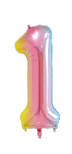 Rainbow Gradient Colorful Number Balloon Foil Balloon F07M1-77-1