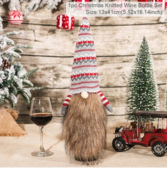 Christmas Wine Bottle Cover Merry Christmas Decorations For Home 2024 Christmas Ornament Xmas Navidad Natal Gifts New Year 2025