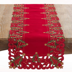Fennco Styles Pandora Collection Holiday Christmas Tree Table Linens