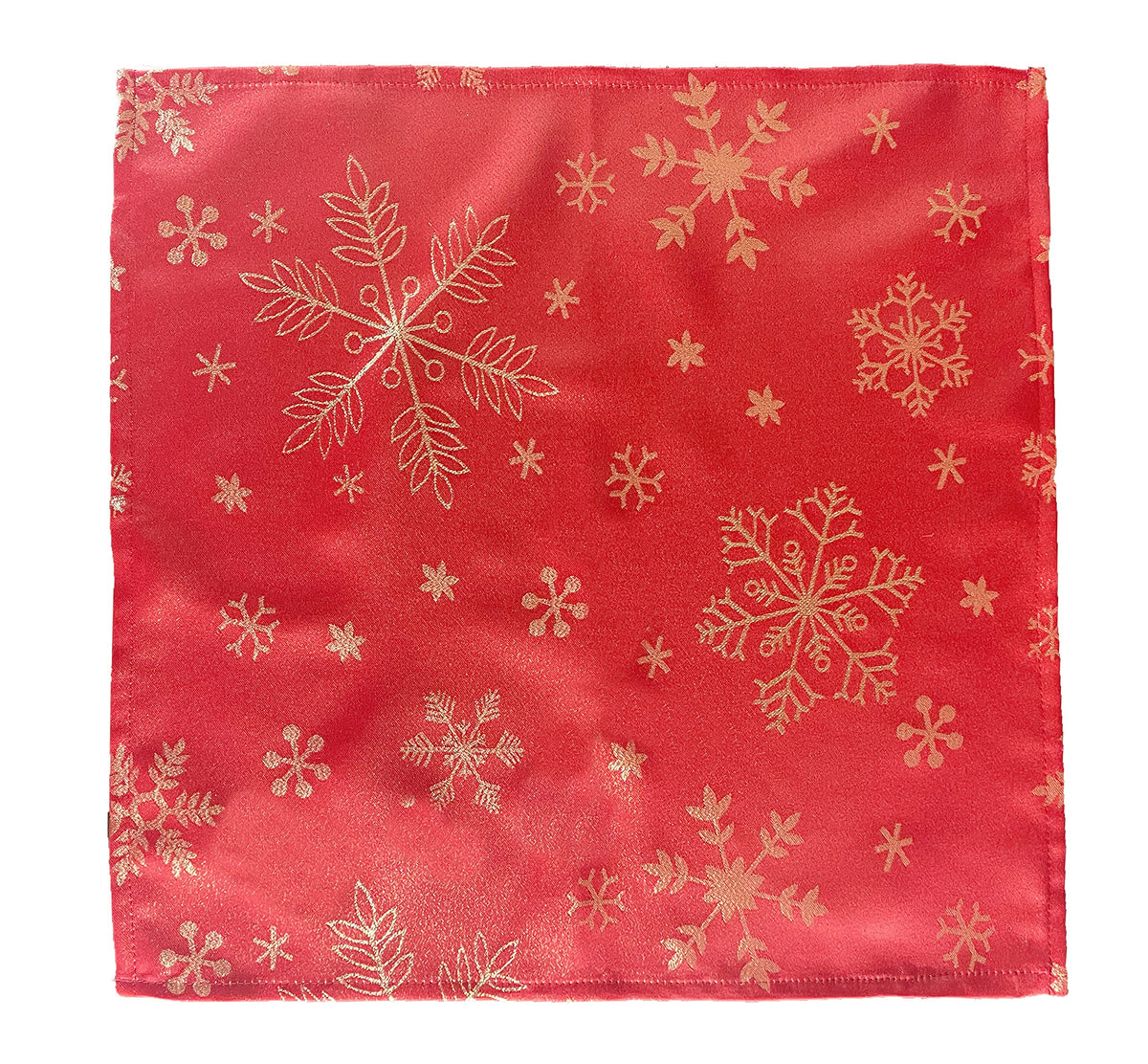 Fennco Styles Holiday Foil Print Snowflake Tablecloth 70" W x 70" L - Red Woven Table Cover for Home Décor, Banquet, Family Gathering, Christmas, Special Occasion (70"X70" Tablecloth)