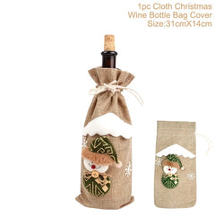 Christmas Wine Bottle Cover Merry Christmas Decorations For Home 2024 Christmas Ornament Xmas Navidad Natal Gifts New Year 2025