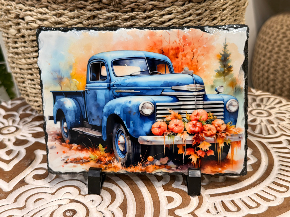 Fall Truck Slate Picture Decor