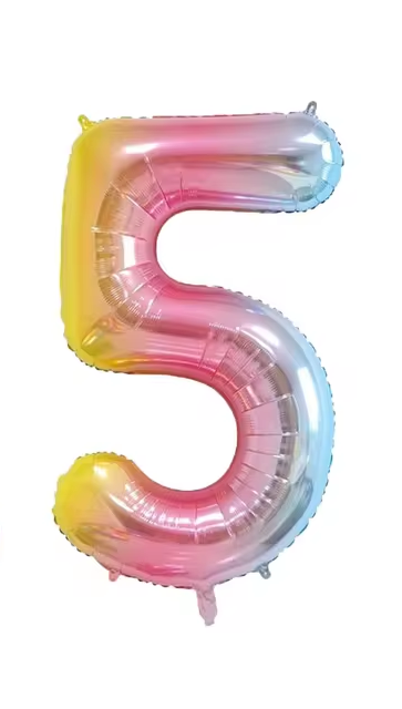 Rainbow Gradient Colorful Number Balloon Foil Balloon