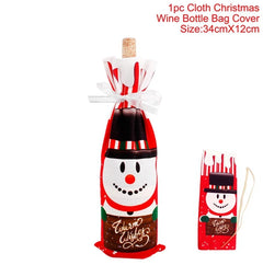 Christmas Wine Bottle Cover Merry Christmas Decorations For Home 2024 Christmas Ornament Xmas Navidad Natal Gifts New Year 2025