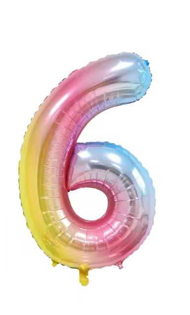 Rainbow Gradient Colorful Number Balloon Foil Balloon