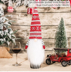 Christmas Wine Bottle Cover Merry Christmas Decorations For Home 2024 Christmas Ornament Xmas Navidad Natal Gifts New Year 2025