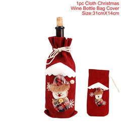 Christmas Wine Bottle Cover Merry Christmas Decorations For Home 2024 Christmas Ornament Xmas Navidad Natal Gifts New Year 2025