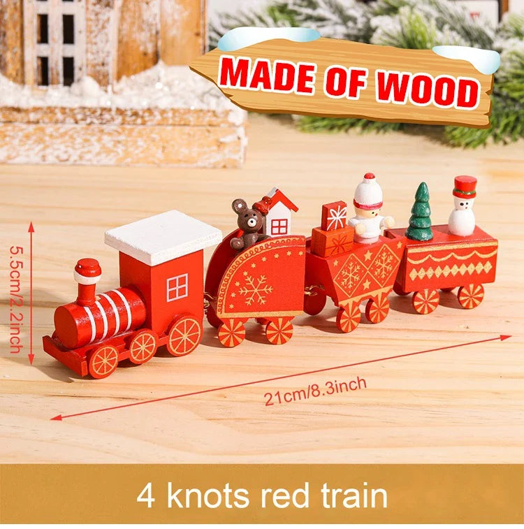 Christmas Plastic/Wooden Train Merry Cristmas Ornaments Christmas Decor For Home 2024 Xmas Tree Decor Noel Navidad NewYear Gifts