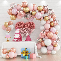 Pink Gold Balloon Garland Arch Kit Birthday Party Decor Kids Girl Wedding Birthday Party Baloon Supplies Baby Shower Latex Balon