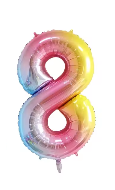 Rainbow Gradient Colorful Number Balloon Foil Balloon