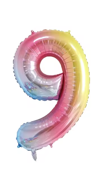 Rainbow Gradient Colorful Number Balloon Foil Balloon