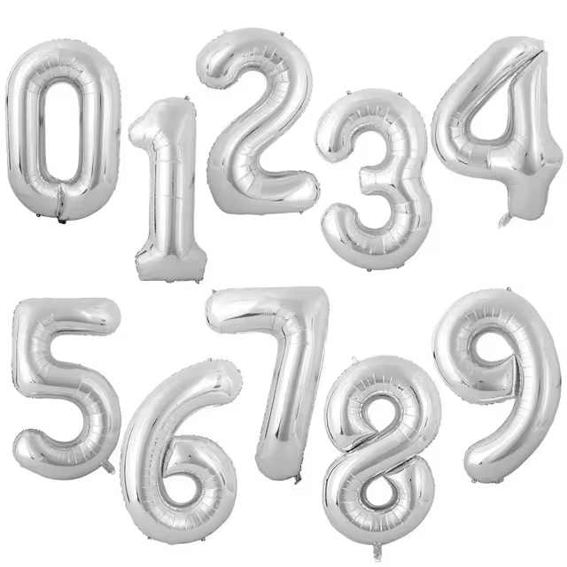 Silver Number Balloon Foil Balloon
