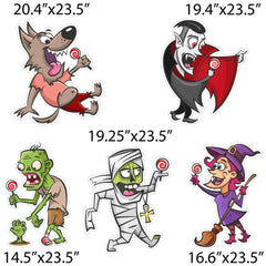 BOO! Halloween Characters Yard Decorations – 11-Piece Outdoor Lawn Sign Set with Stakes