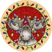 Big Sky Christmas Moose Cork-Backed Coasters, Set of 4