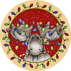 Big Sky Christmas Moose Cork-Backed Coasters, Set of 4