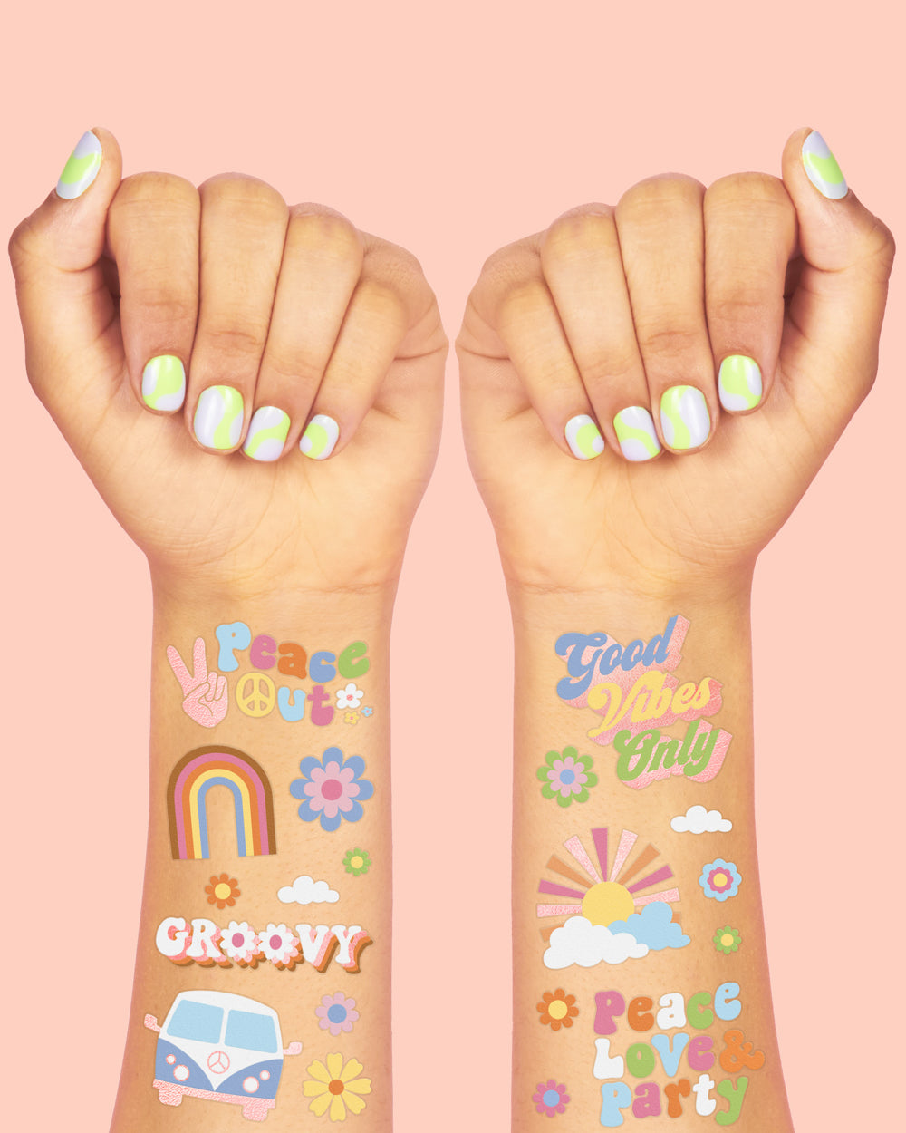Groovy Tats - 54 foil temporary tattoos