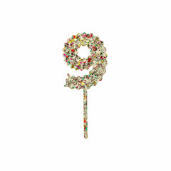Gold Confetti Number Cake Toppers: 0-9