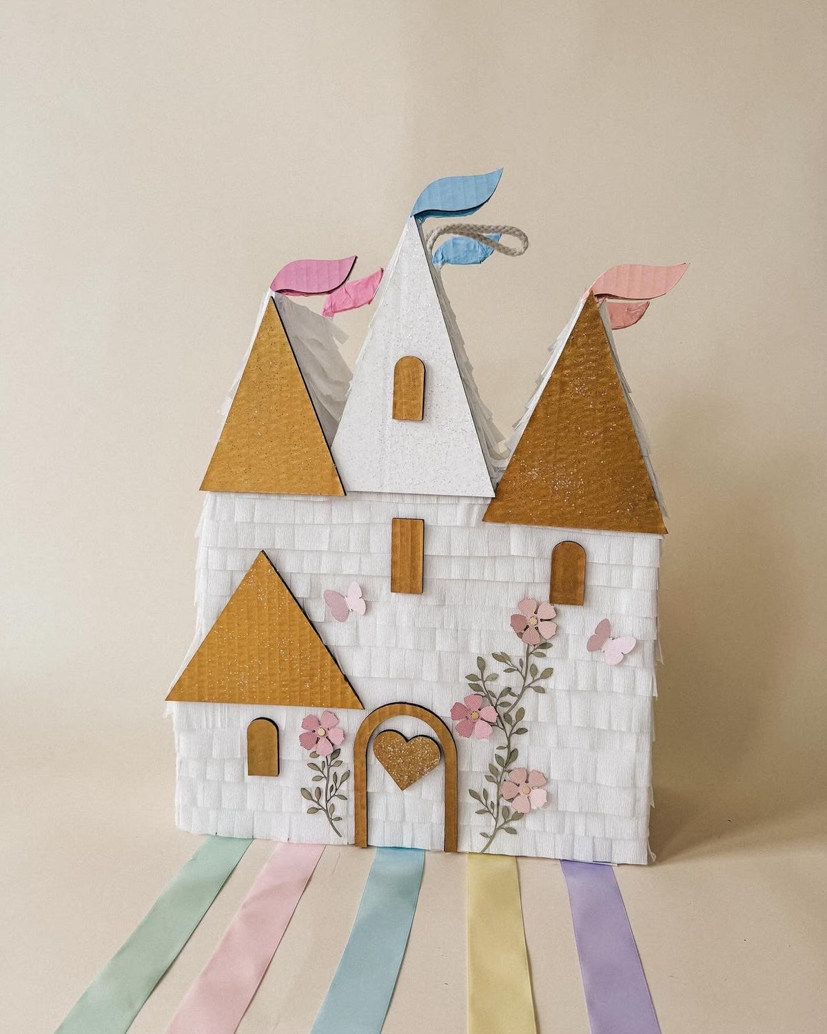 🏰 Enchanted Castle Piñata – Handmade Princess Party Decoration, Candy Holder
