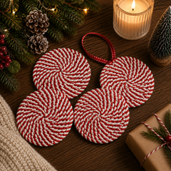 Candy Cane Coaster 4pk