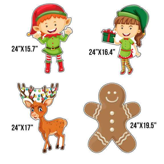 Christmas Themed Yard Letter Greetings Accessory Set 15 pc