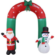 8 ft Santa and Snowman Inflatable Christmas Archway