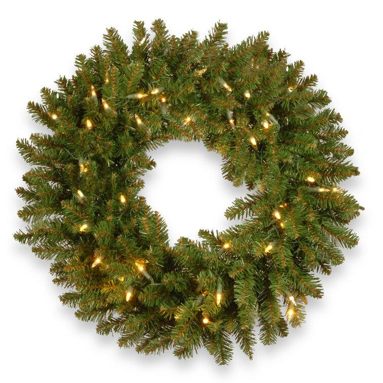 Customizable Christmas Tree & Wreath Set Kingswood Fir with Clear Lights