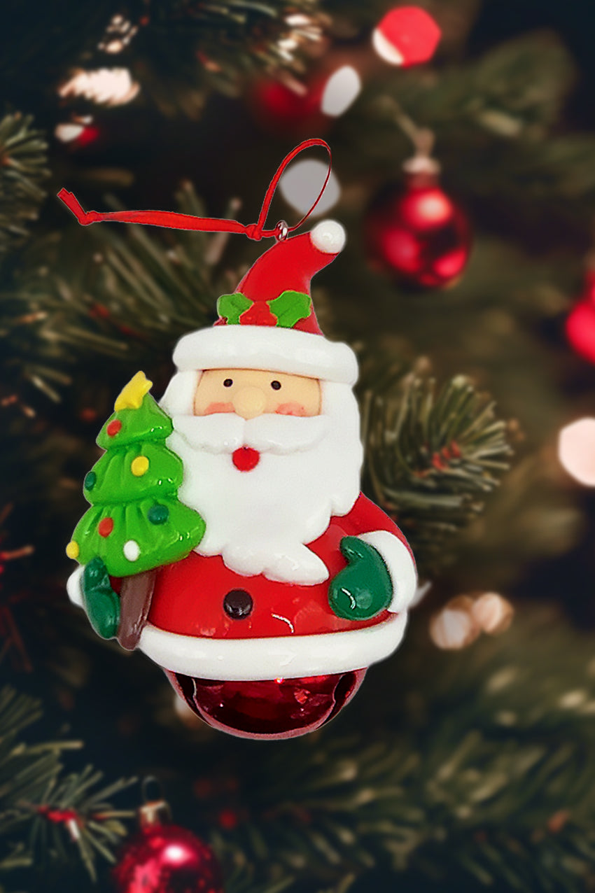 Christmas Ornament - Glossy Gingerbread Santa. Wizardi Festive Decoration F07-N2-14-E2504A