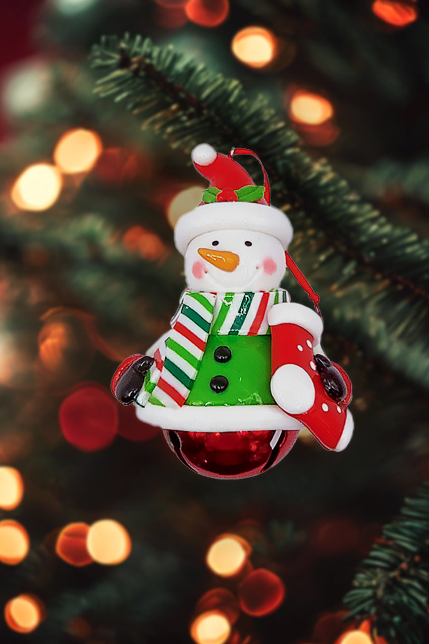 Christmas Ornament - Glossy Gingerbread Snowman. Festive Decoration