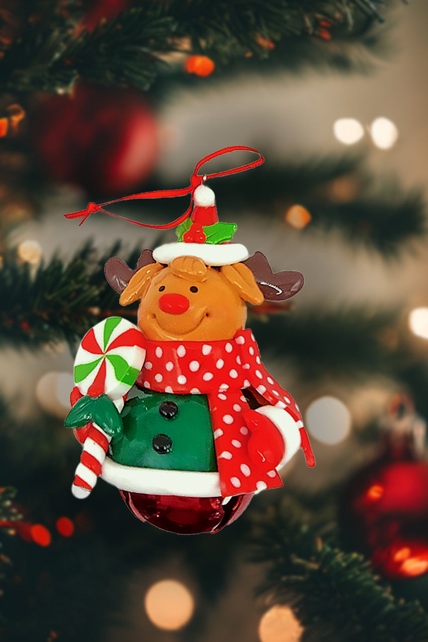 Christmas Ornament - Glossy Gingerbread Reindeer. Festive Decoration
