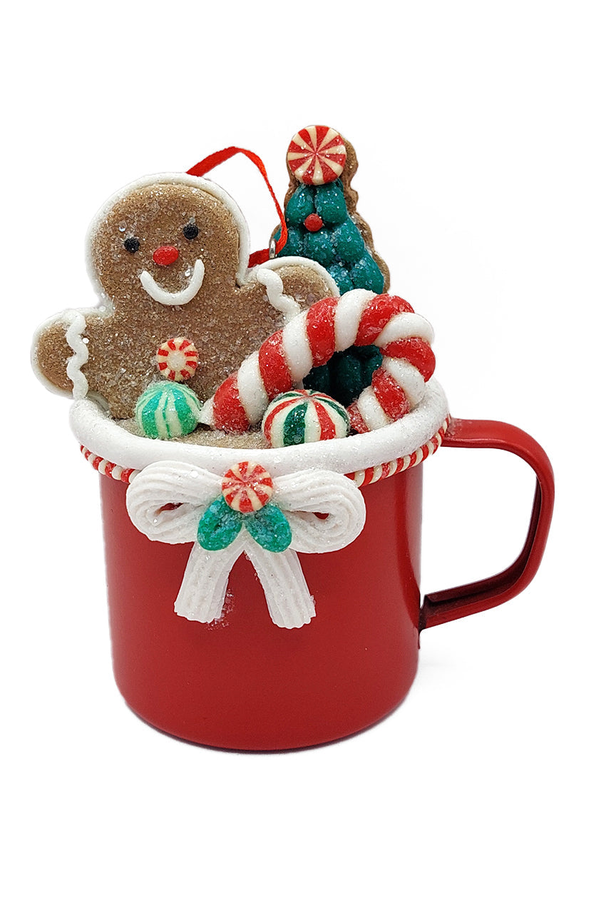 Christmas Ornament - Cup with Santa. Wizardi Festive Decoration F07-N2-19-DAA101C