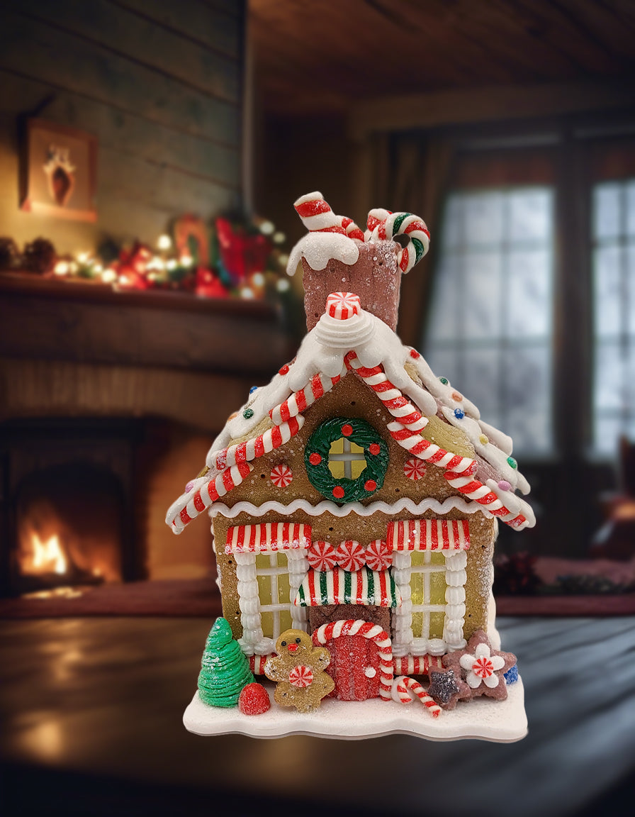 Christmas Gingerbread Candy House. Festive Decoration