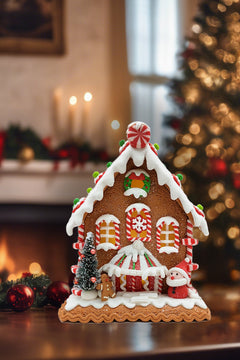 Christmas Gingerbread House with Santa. Wizardi Festive Decoration F07-N2-23-AAA008A
