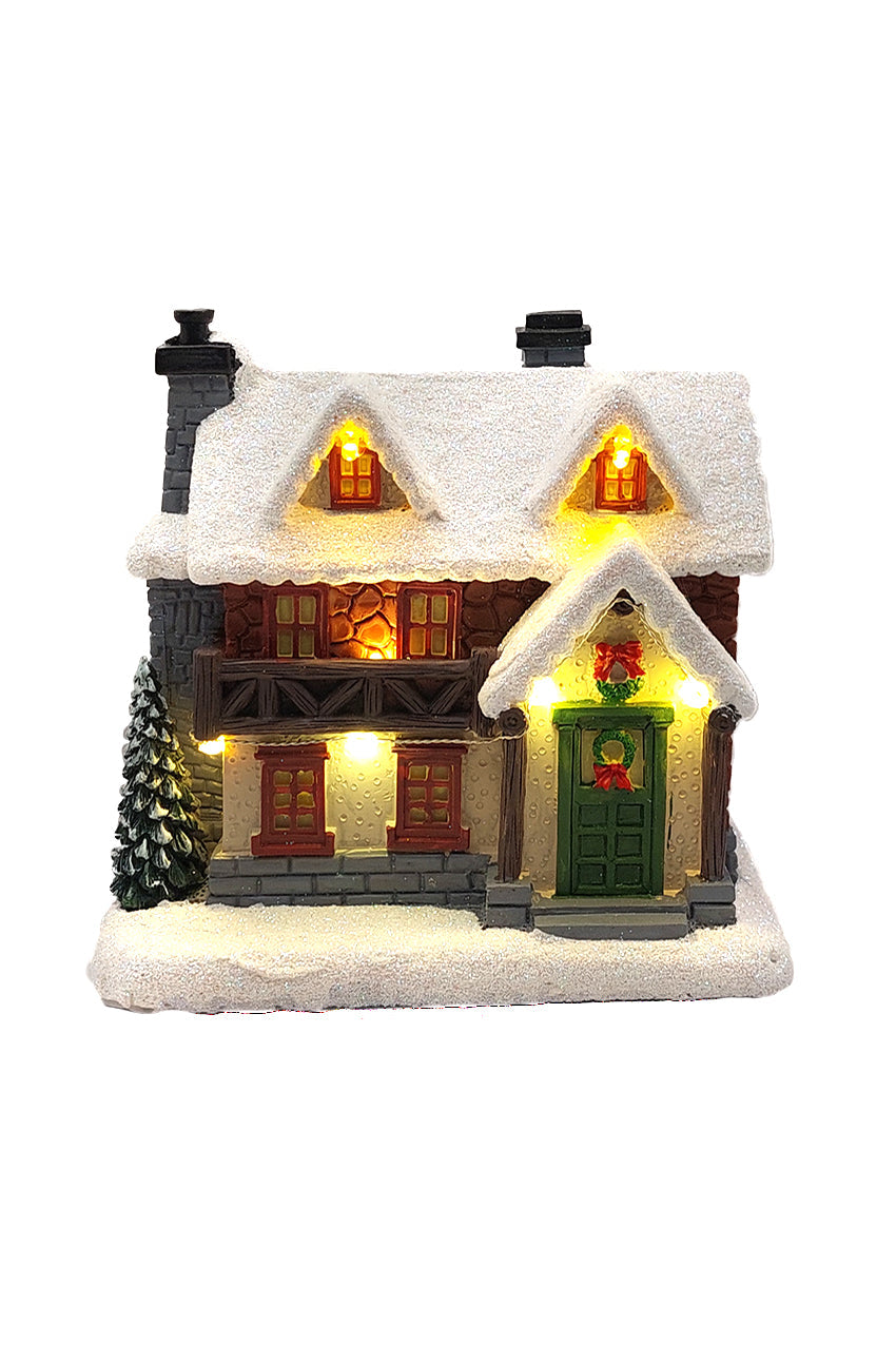 Christmas Cabin with Lights - Christmas Village Collection