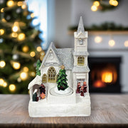 Winter Church with Christmas Tree. Christmas Village by Wizardi F07-N6-6